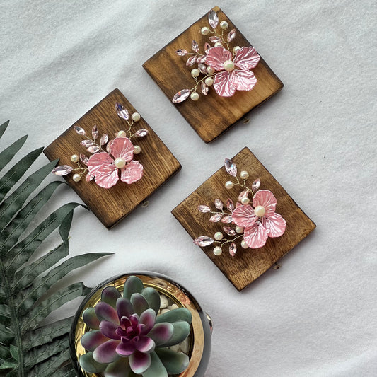 Pink Flower Accessories (Set of 3)