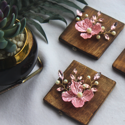 Pink Flower Accessories (Set of 3)