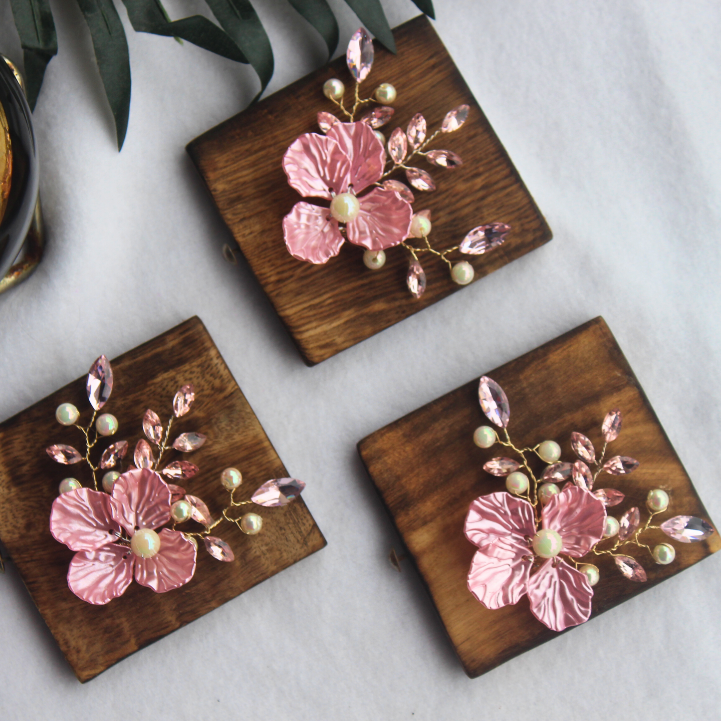 Pink Flower Accessories (Set of 3)