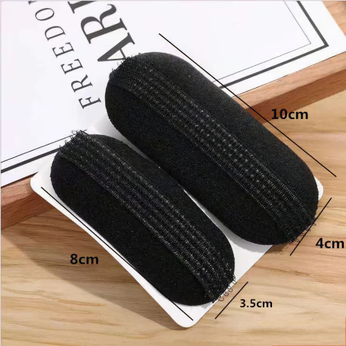 Black Sponge Bump Up Hair Clip (Pack of 3)