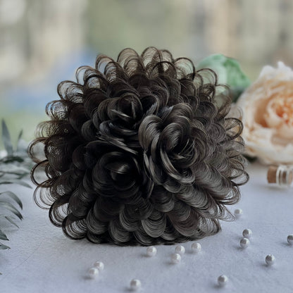 ''Three rose bridal hair bun'' ( Natural )