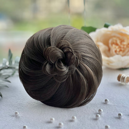 Brown bridal bun extension