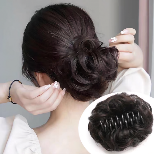 Noir Oval  Claw Clip Bun