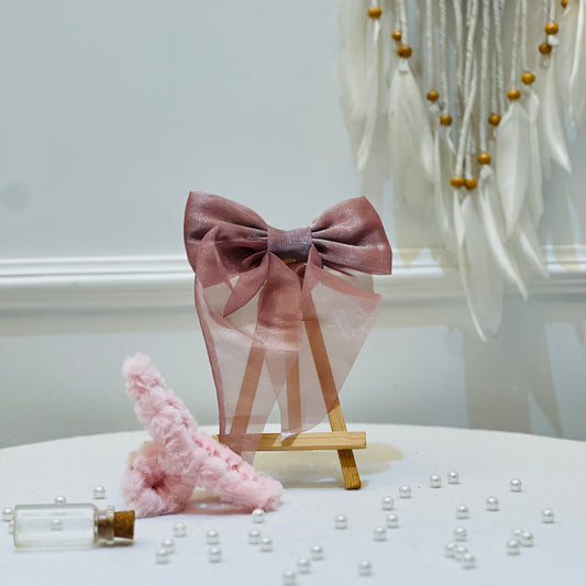 Organza Bow & Fuzzy Claw